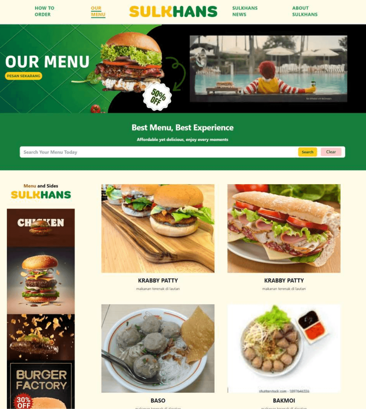 Sulkhans Food Web Application